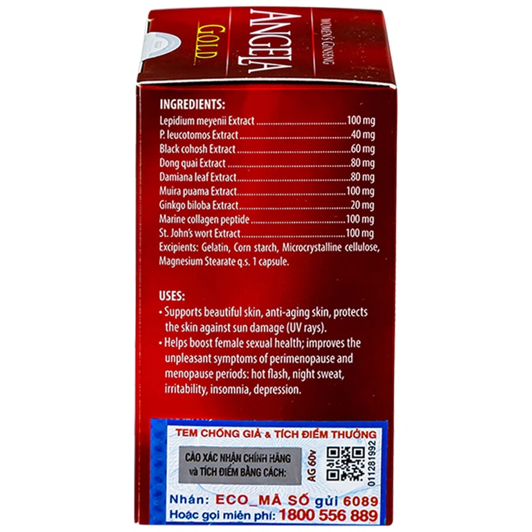 Viên uống sâm Angela Gold Ecogreen làn da căng sáng, tăng cường sinh lý nữ (60 viên) - Hình ảnh 4