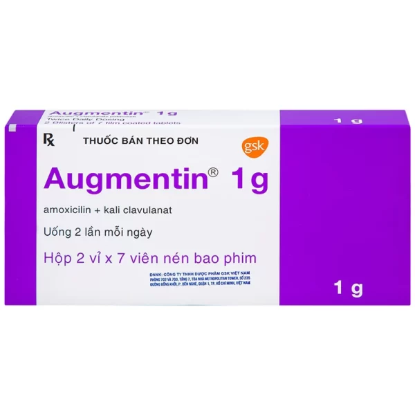 Thuốc Augmentin 1g GSK điều trị nhiễm khuẩn (2 vỉ x 7 viên) - Hình ảnh 4