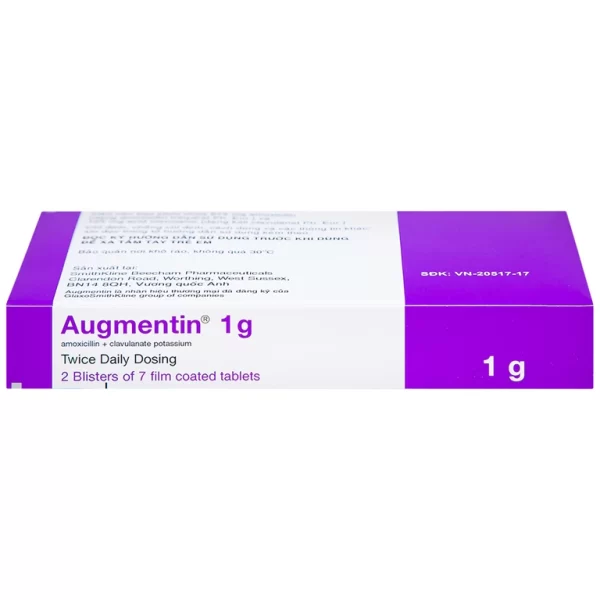 Thuốc Augmentin 1g GSK điều trị nhiễm khuẩn (2 vỉ x 7 viên) - Hình ảnh 3