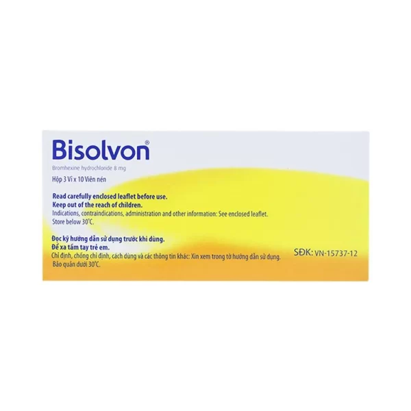 Thuốc Bisolvon 8mg Boehringer làm loãng đờm, tiêu chất nhầy (3 vỉ x 10 viên) - Hình ảnh 3