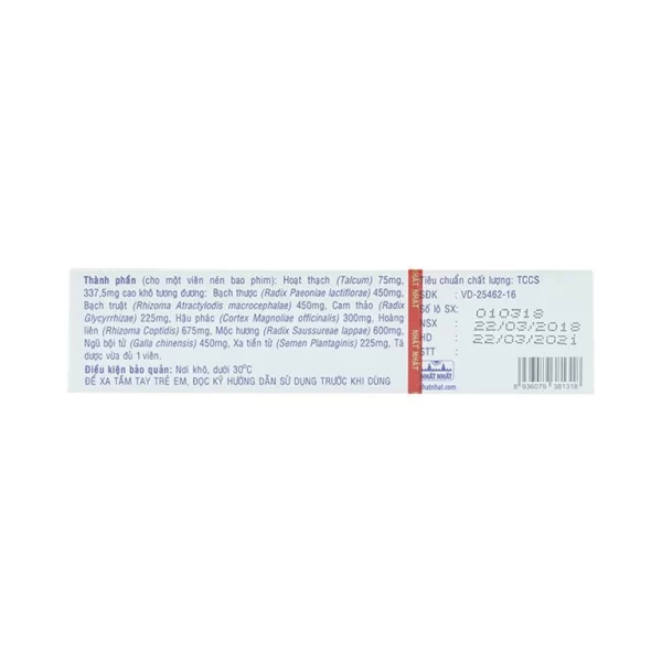 Thuốc Đại Tràng Nhất Nhất điều trị viêm đại tràng, tiêu chảy, rối loạn tiêu hóa (2 vỉ x 10 viên) - Hình ảnh 4