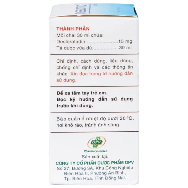 Siro Deslotid OPV điều trị viêm mũi dị ứng, mày đay (30ml) - Hình ảnh 4