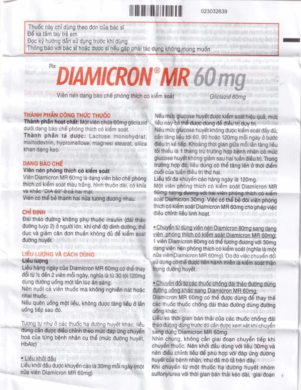 Thuốc Diamicron MR 60mg Servier điều trị tiểu đường típ 2 (2 vỉ x 15 viên) - Hình ảnh 3