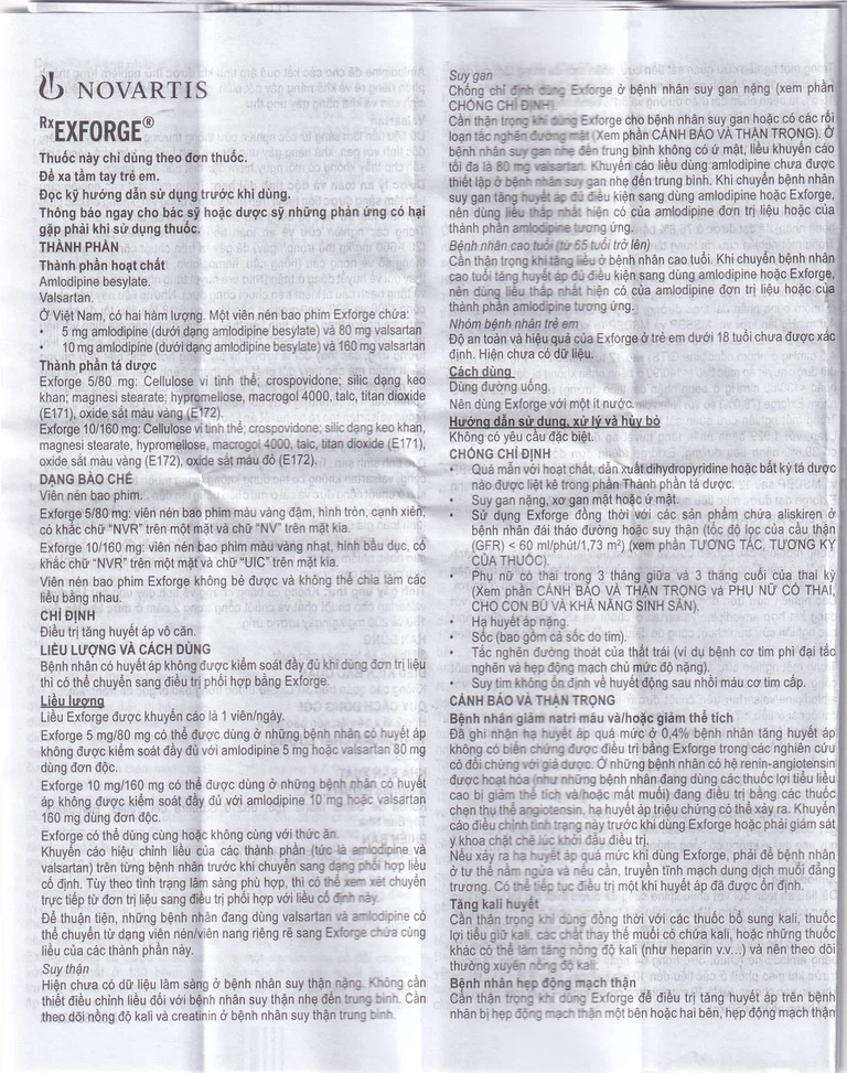 Thuốc Exforge 5mg/80mg Novartis điều trị tăng huyết áp vô căn (2 vỉ x 14 viên) - Hình ảnh 3