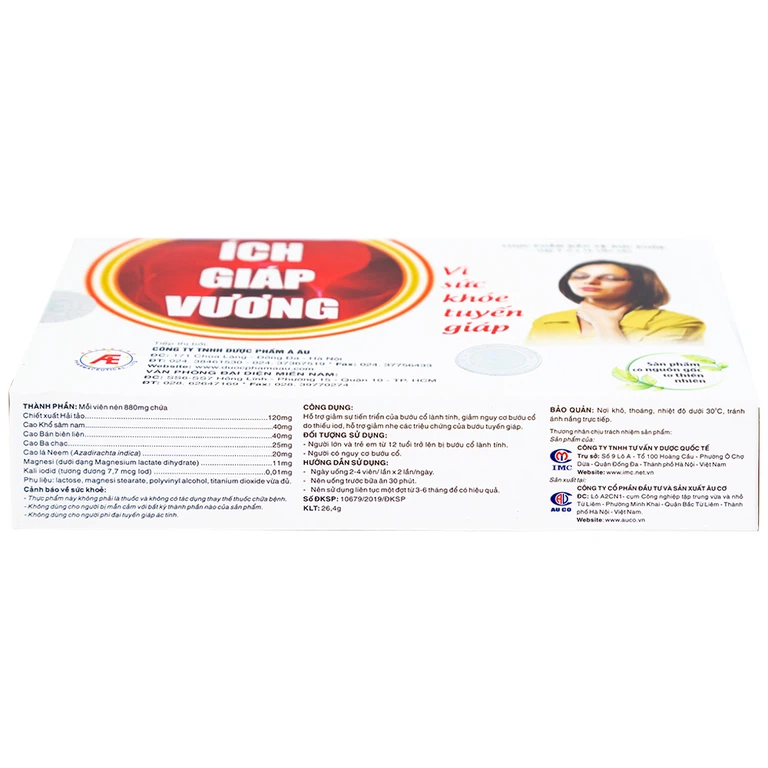Viên uống Ích Giáp Vương Á Âu hỗ trợ giảm sự tiến triển của bướu cổ lành tính (3 vỉ x 10 viên) - Hình ảnh 4