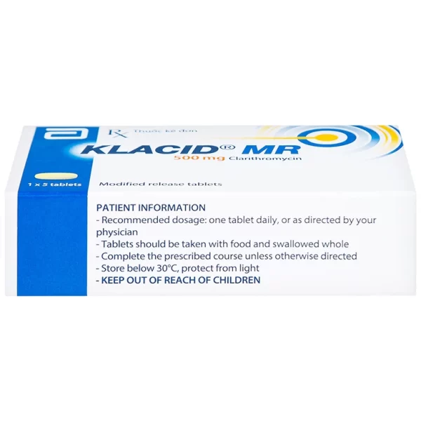 Viên nén Klacid MR 500mg Abbott điều trị nhiễm trùng đường hô hấp (1 vỉ x 5 viên) - Hình ảnh 4