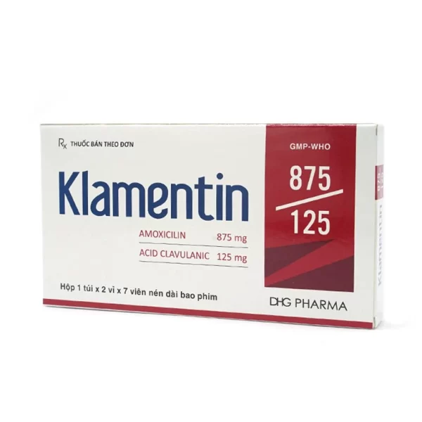 Viên nén Klamentin 875/125 DHG Pharma điều trị viêm xoang, viêm tai giữa, viêm phế quản (2 vỉ x 7 viên) - Hình ảnh 3