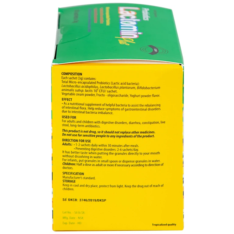 Cốm Probiotics Lactomin Plus Novarex bổ sung vi khuẩn có ích, giúp cân bằng hệ vi sinh đường ruột (30 gói) - Hình ảnh 4