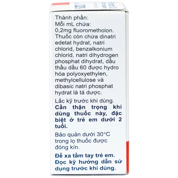Hỗn dịch nhỏ mắt Flumetholon 0.02% Santen điều trị các bệnh viêm phía ngoài mắt (5ml) - Hình ảnh 5