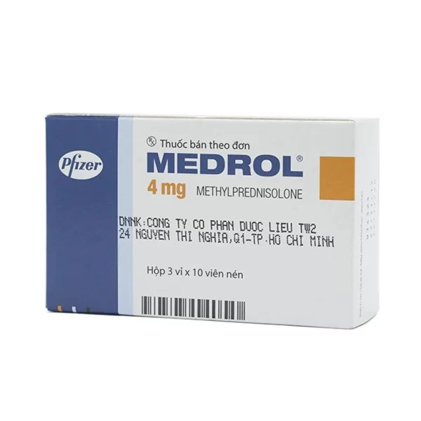 Thuốc Medrol 4mg Pfizer kháng viêm, điều trị rối loạn nội tiết, viêm tuyến giáp (3 vỉ x 10 viên) - Hình ảnh 4