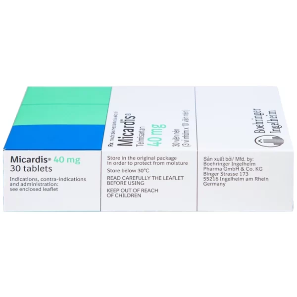Viên nén Micardis 40mg Boehringer điều trị tăng huyết áp vô căn (3 vỉ x 10 viên) - Hình ảnh 3
