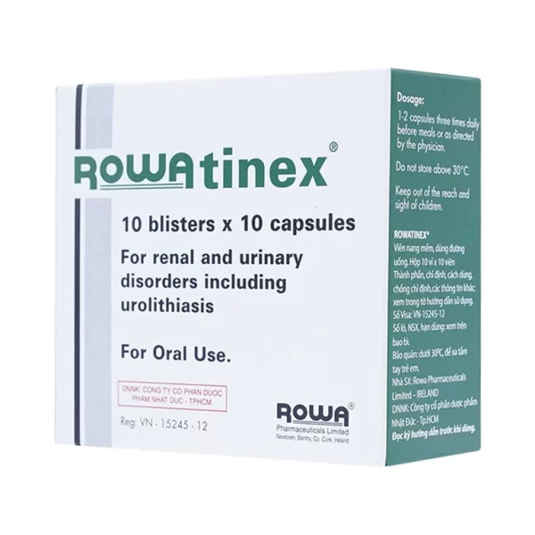 Thuốc Rowatinex Rowa điều trị bệnh sỏi niệu, sỏi thận (10 vỉ x 10 viên) - Hình ảnh 4