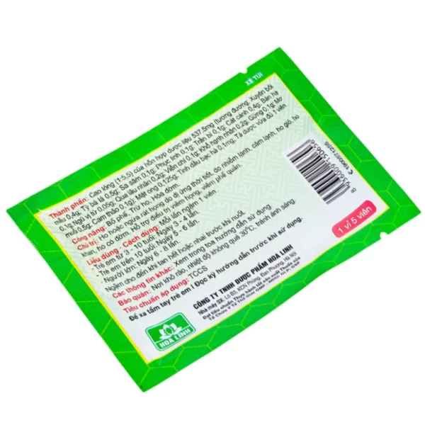 Viên ngậm Bảo Thanh Hoa Linh bổ phế, trừ ho, hoá đờm (20 vỉ x 5 viên) - Hình ảnh 4