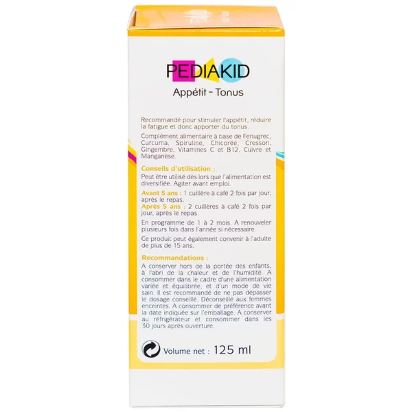 Siro Pediakid Appétit Tonus hỗ trợ kích thích cảm giác thèm ăn, giảm mệt mỏi (125ml) - Hình ảnh 4