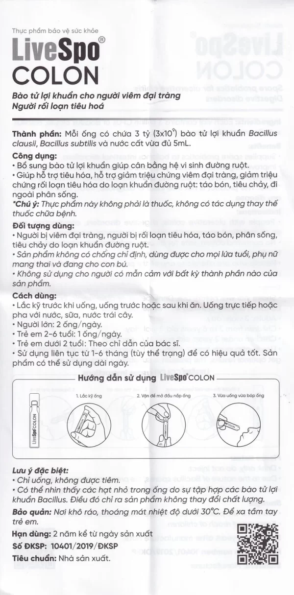 Dung dịch LiveSpo Colon bổ sung vi sinh vật có lợi, kích thích và tăng cường tiêu hóa (20 ống x 5ml) - Hình ảnh 9