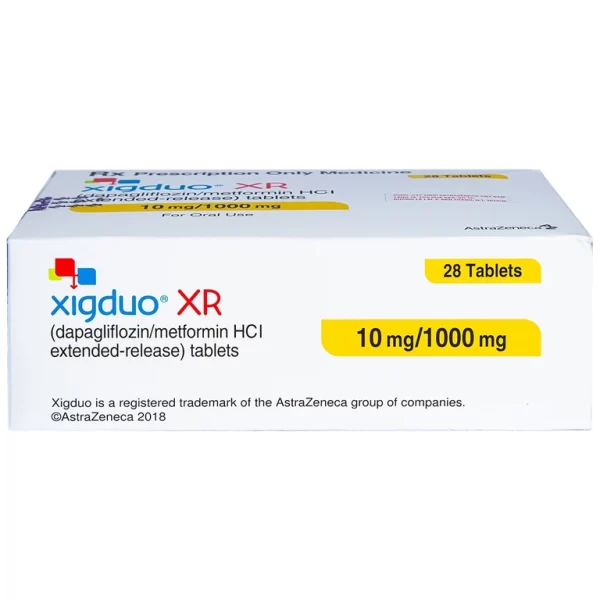 Thuốc Xigduo XR 10mg/1000mg Astrazeneca cải thiện kiểm soát đường huyết (4 vỉ x 7 viên) - Hình ảnh 3