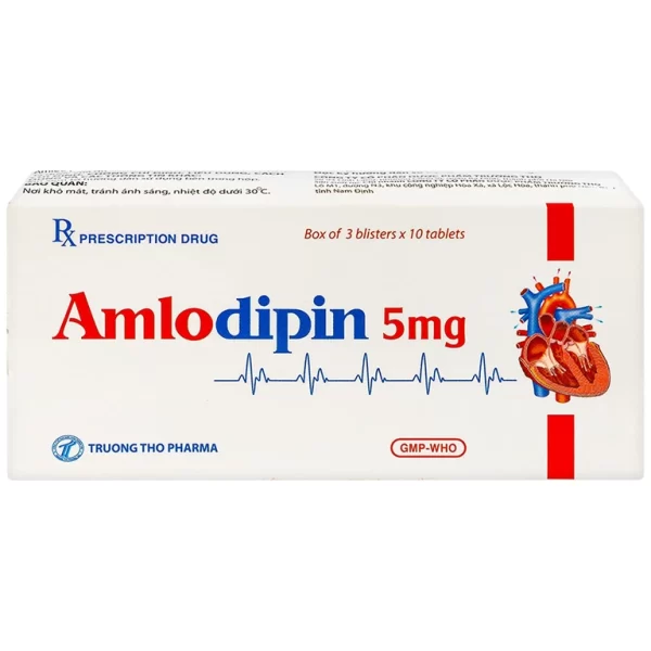 Thuốc Amlodipin 5mg Trường Thọ điều trị tăng huyết áp, đau thắt ngực (3 vỉ x 10 viên) - Hình ảnh 4