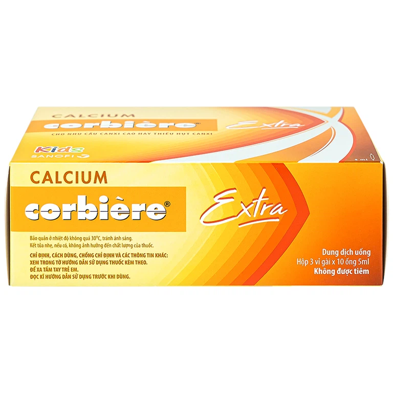 Thuốc Calcium Corbiere Kids Extra Sanofi bổ sung canxi cho trẻ em (3 vỉ x 10 ống x 5ml) - Hình ảnh 3