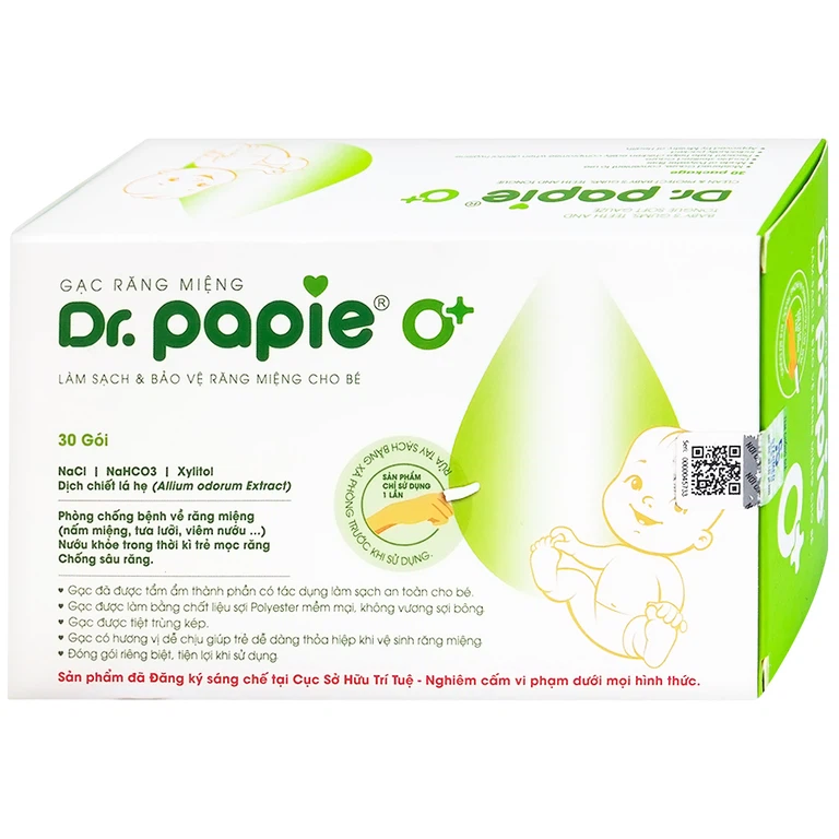 Gạc răng miệng Dr.Papie làm sạch và bảo vệ răng miệng cho bé (30 gói) - Hình ảnh 2