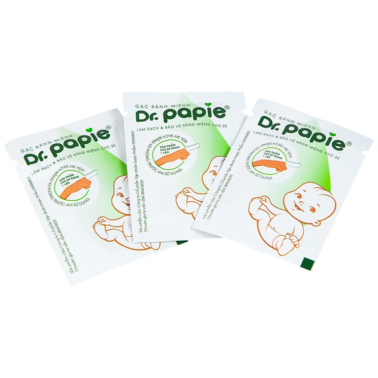 Gạc răng miệng Dr.Papie làm sạch và bảo vệ răng miệng cho bé (30 gói) - Hình ảnh 3