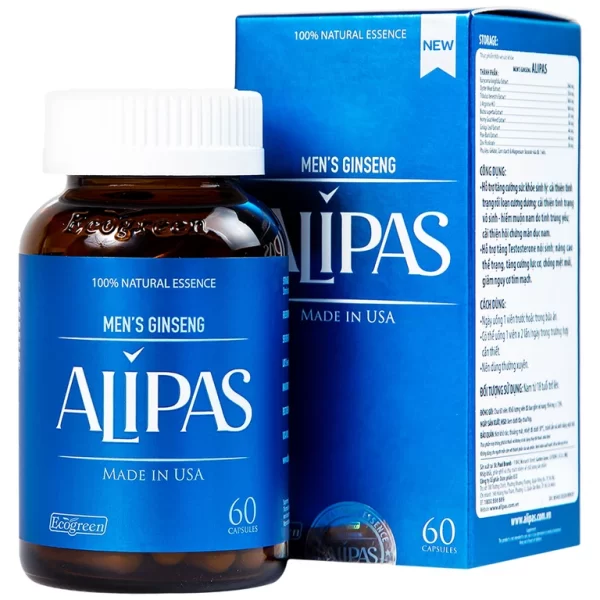 Viên uống Men’s Ginseng Alipas Ecogreen cải thiện rối loạn cương dương (60 viên)