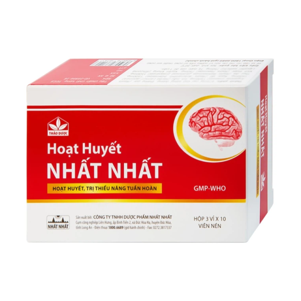 Thuốc Hoạt Huyết Nhất Nhất hỗ trợ hoạt huyết, điều trị thiểu năng tuần hoàn (30 viên)