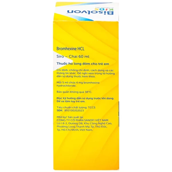 Siro Bisolvon Kids Boehringer làm loãng đờm trong các bệnh phế quản phổi cấp và mạn tính (60ml) - Hình ảnh 4