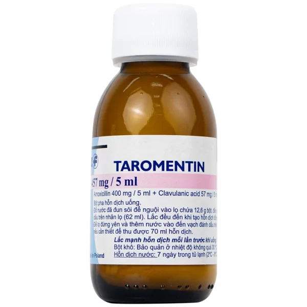 Bột hỗn dịch uống Taromentin 457mg/5ml điều trị nhiễm trùng viêm xoang, tai giữa, đường hô hấp (12.6g) - Hình ảnh 4