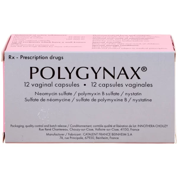 Viên đặt âm đạo Polygynax Innothera Chouzy điều trị viêm âm đạo, âm hộ - âm đạo (2 vỉ x 6 viên)