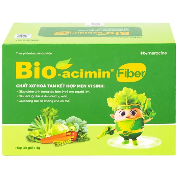 Cốm vi sinh Bio-acimin Fiber Meracine bổ sung chất sơ hòa tan, giảm tình trạng táo bón (30 gói) - Hình ảnh 3