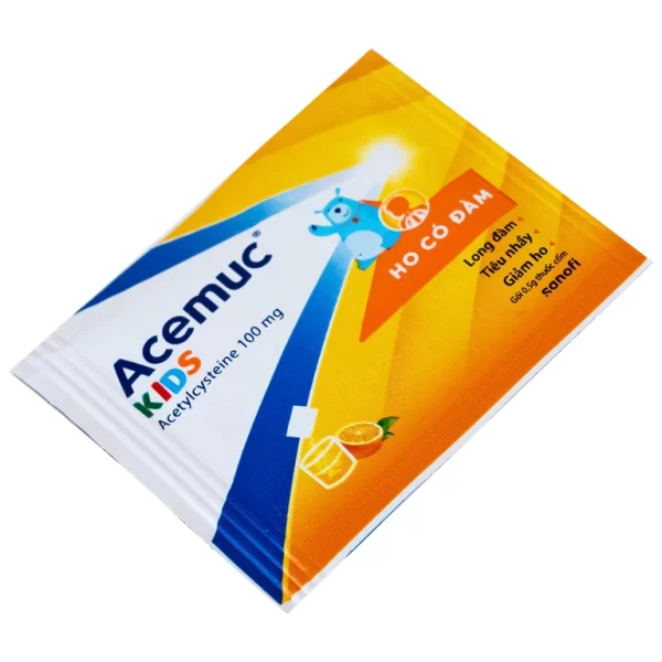 Thuốc cốm Acemuc Kids 100mg Sanofi long đàm, tiêu nhầy, giảm ho (30 gói x 0.5g) - Hình ảnh 4