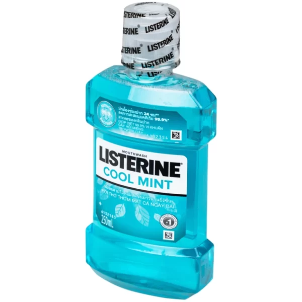 Nước súc miệng Listerine Cool Mint bảo vệ khoang miệng suốt 24h khỏi vi khuẩn hôi miệng, mảng bám, viêm nướu (250ml) - Hình ảnh 4