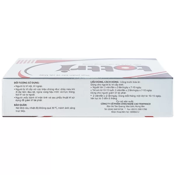 Viên uống Tottri Traphaco hỗ trợ làm co các búi trĩ (3 vỉ x 10 viên) - Hình ảnh 4