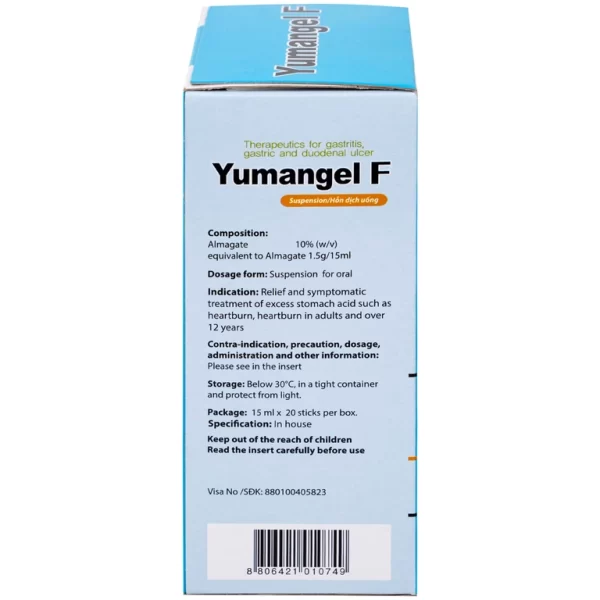 Hỗn dịch uống Yumangel F Yuhan kháng acid và cả thiện loét dạ dày - tá tràng (20 gói x 15ml) - Hình ảnh 3