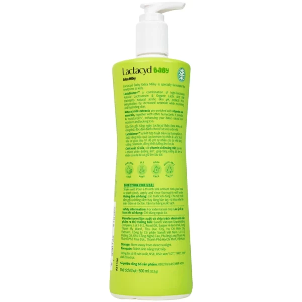 Sữa tắm gội cho bé Lactacyd Milky Baby Sanofi bảo vệ và nuôi dưỡng da (500ml) - Hình ảnh 4
