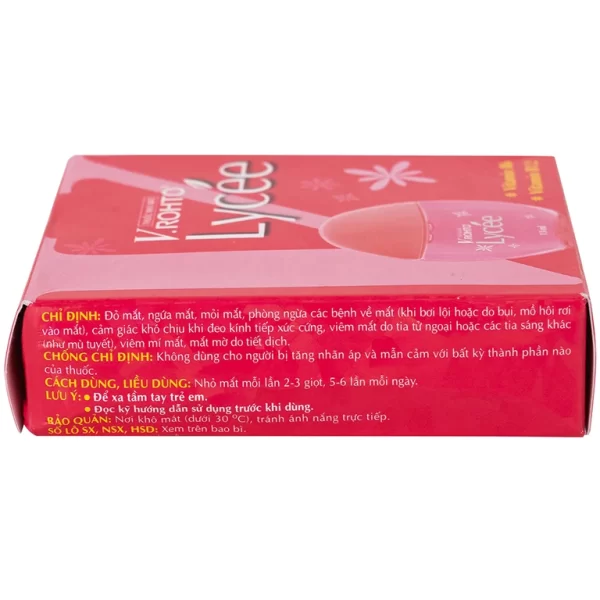 Thuốc nhỏ mắt V.Rohto Lycée 13ml điều trị đỏ mắt, ngứa mắt, mỏi mắt - Hình ảnh 4