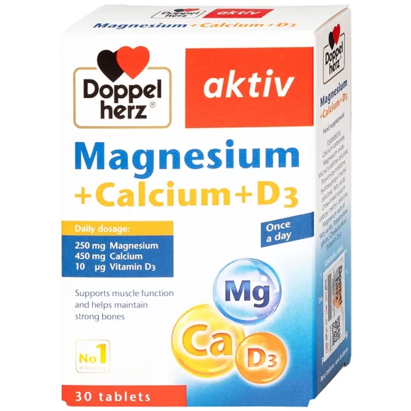 Viên uống Doppelherz Magnesium Calcium D3, 40 viên