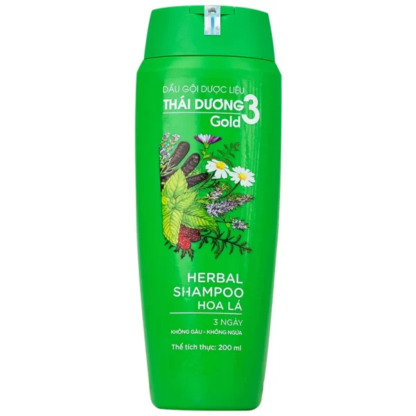Dầu gội dược liệu Thái Dương 3 hương lá trị gàu, kích thích mọc tóc (200ml)