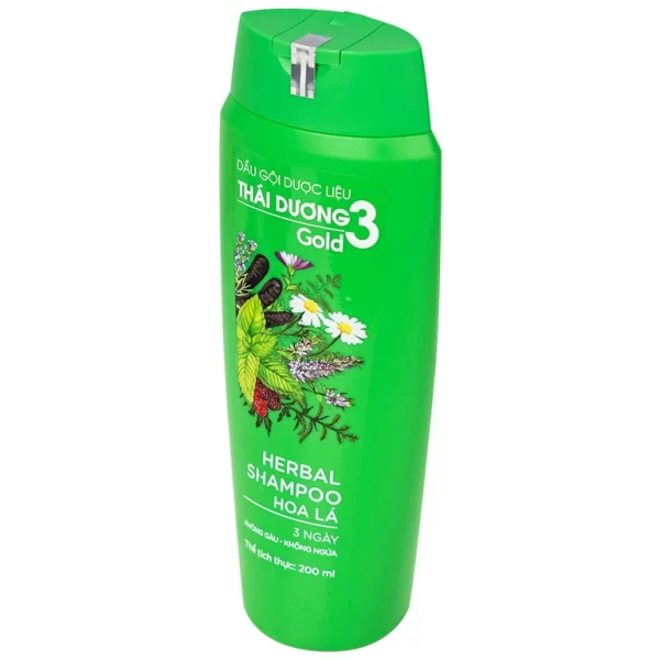 Dầu gội dược liệu Thái Dương 3 hương lá trị gàu, kích thích mọc tóc (200ml) - Hình ảnh 4
