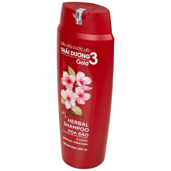 Dầu gội dược liệu Thái Dương 3 Hoa Đào làm mềm mượt và bồng bềnh tóc (200ml) - Hình ảnh 4