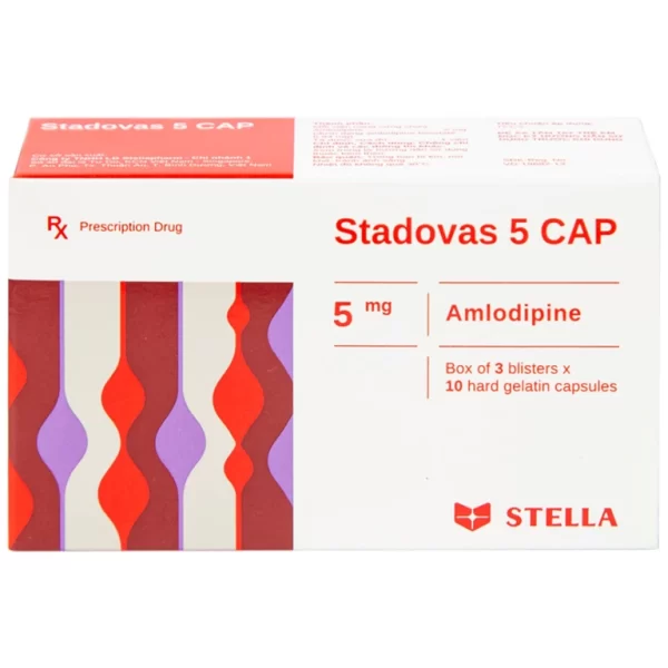 Thuốc Stadovas 5 CAP Stella điều trị tăng huyết áp, đau thắt ngực mạn tính ổn định (3 vỉ x 10 viên) - Hình ảnh 3