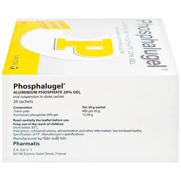 Hỗn dịch uống Phosphalugel Sanofi giảm độ axit của dạ dày (26 gói x 20g) - Hình ảnh 4