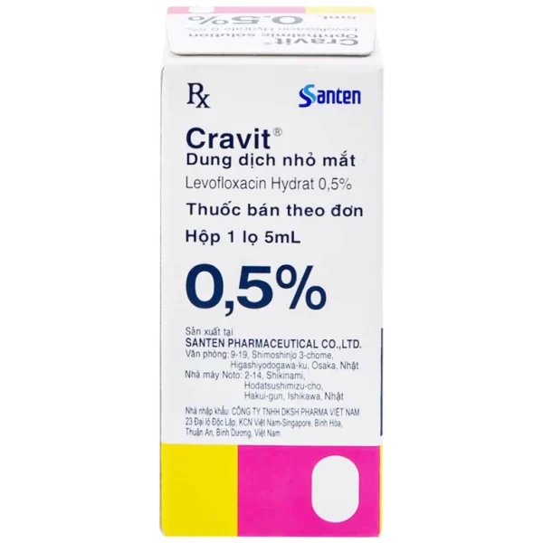 Thuốc nhỏ mắt Cravit 0.5% Santen điều trị viêm bờ mi, viêm túi lệ, lẹo (5ml) - Hình ảnh 4