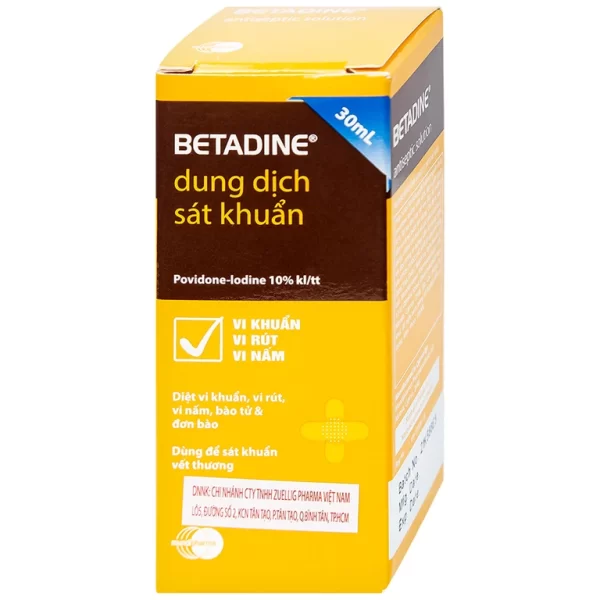 Dung dịch sát khuẩn Betadine Antiseptic Solution hỗ trợ sát khuẩn vết thương (30ml) - Hình ảnh 3