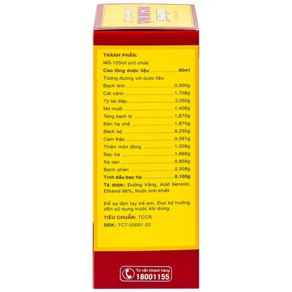 Siro ho bổ phế Nam Hà Chỉ Khái Lộ điều trị ho cảm mạo, ho gió, ho khan (125ml) - Hình ảnh 4