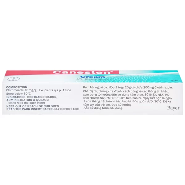 Kem bôi Canesten Cream Bayer điều trị nấm da, nấm men (20g) - Hình ảnh 4
