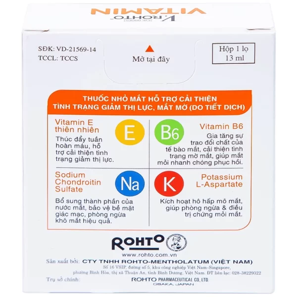 Thuốc nhỏ mắt V.Rohto Vitamin hỗ trợ cải thiện tình trạng giảm thị lực, mắt mờ (13ml) - Hình ảnh 4