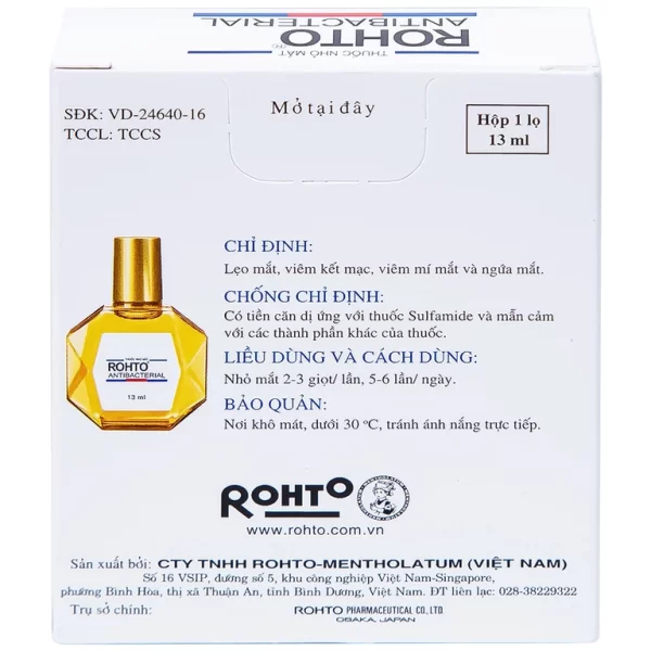 Thuốc nhỏ mắt Rohto Antibacterial điều trị lẹo mắt, viêm kết mạc, viêm mi mắt (13ml) - Hình ảnh 4