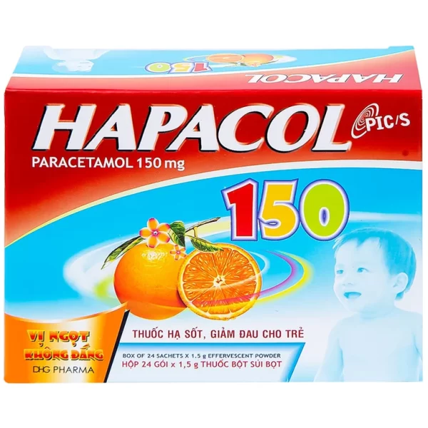 Bột Hapacol 150 DHG giảm đau, hạ sốt (24 gói) - Hình ảnh 3