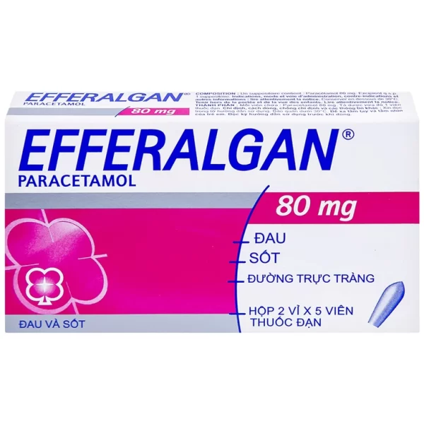 Thuốc đạn Efferalgan 80mg UPSA SAS giảm đau, hạ sốt (2 vỉ x 5 viên) - Hình ảnh 4
